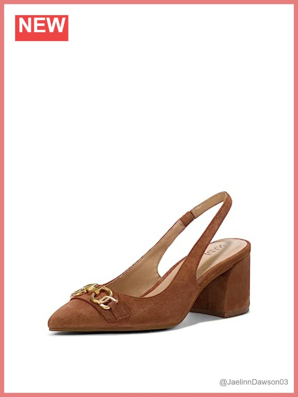 NYDJ Sanya Suede Slingback Heels Women's Pointed Toe Block Heel